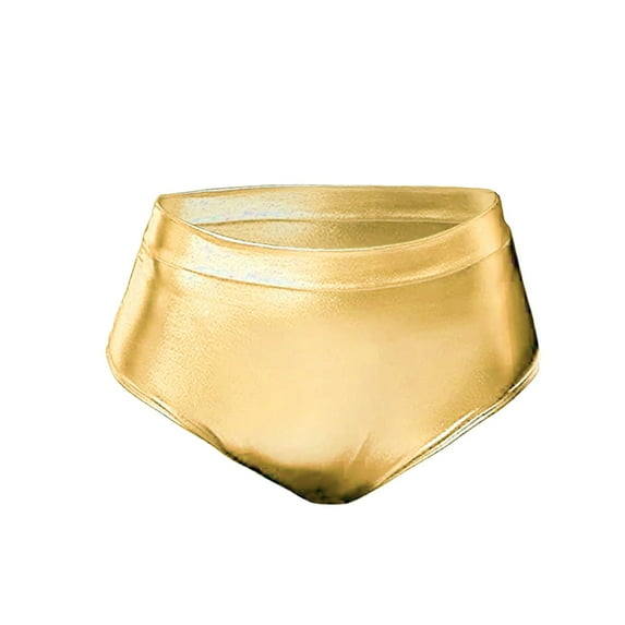 Jxximdong Shorts for Women Sexy Short High Waisted Shorts Leather Metallic Solid Color High Gloss Women's Super Shorts Hot Pants Gold L Pants