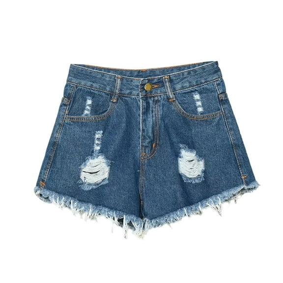 Jxximdong Shorts for Women Summer Jeans Shorts For Women Teen Girls Preppy Clothes Plus Size Hem Ripped Denim Shorts Going Out Shorts Blue S Pants