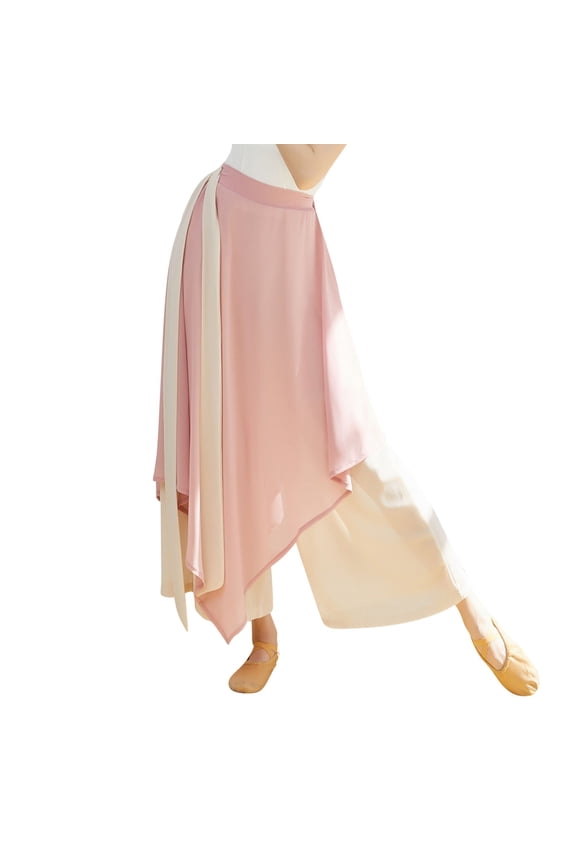 Skorts for Women Casual Classical Dance Long Pants Gymnastics Practice Exercises Dance Training Wide Leg Pants Pink L Culottes