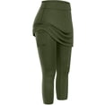 thumbnail image 1 of Jxximdong Skorts for Women Women Tennis Skirted Leggings Pockets Elastic Sports Yoga Capris Skirts Legging Green L Culottes, 1 of 5