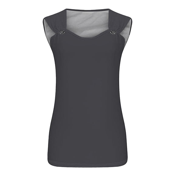 Jxximdong Tank Top for Women 2025 Casual Summer V Neck Sleeveless Camisole Ring Straps Loose Fit Workout Basic Shirts Spring Tops for Women