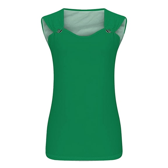 Jxximdong Tank Top for Women 2025 Casual Summer V Neck Sleeveless Camisole Ring Straps Loose Fit Workout Basic Shirts Spring Tops for Women