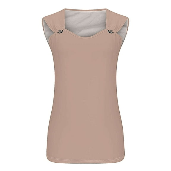 Jxximdong Tank Top for Women 2025 Casual Summer V Neck Sleeveless Camisole Ring Straps Loose Fit Workout Basic Shirts Spring Tops for Women