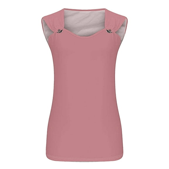 Jxximdong Tank Top for Women 2025 Casual Summer V Neck Sleeveless Camisole Ring Straps Loose Fit Workout Basic Shirts Spring Tops for Women