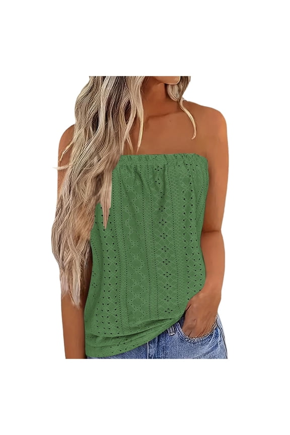 Tshirts for Women Breathable Sleeveless Sexy Off Shoulder Top Casual Beach Strapless Top Party Loose Backless Top Multicolor Summer Tops XXL