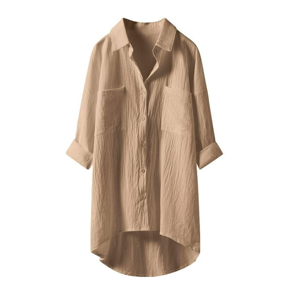 Jxximdong Women Blouses, Down Long Blouses Casual Shirts Tops Women's Sleeve Women's Blouse, Yellow Daily Dresses for Women