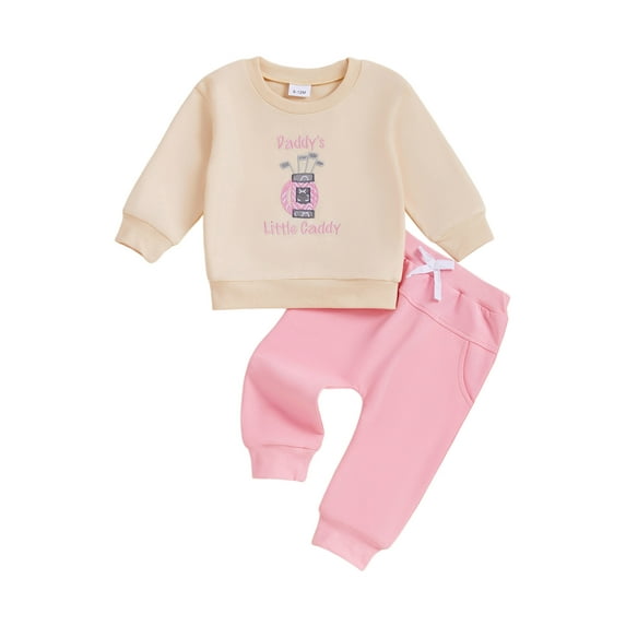 Jxzom Baby Boy Girl Fall Clothes Golf Embroidery Long Sleeve Sweatshirt Pants Set 6 12 18 24 Months 2T 3T 4T Unisex Toddler Winter Outfits