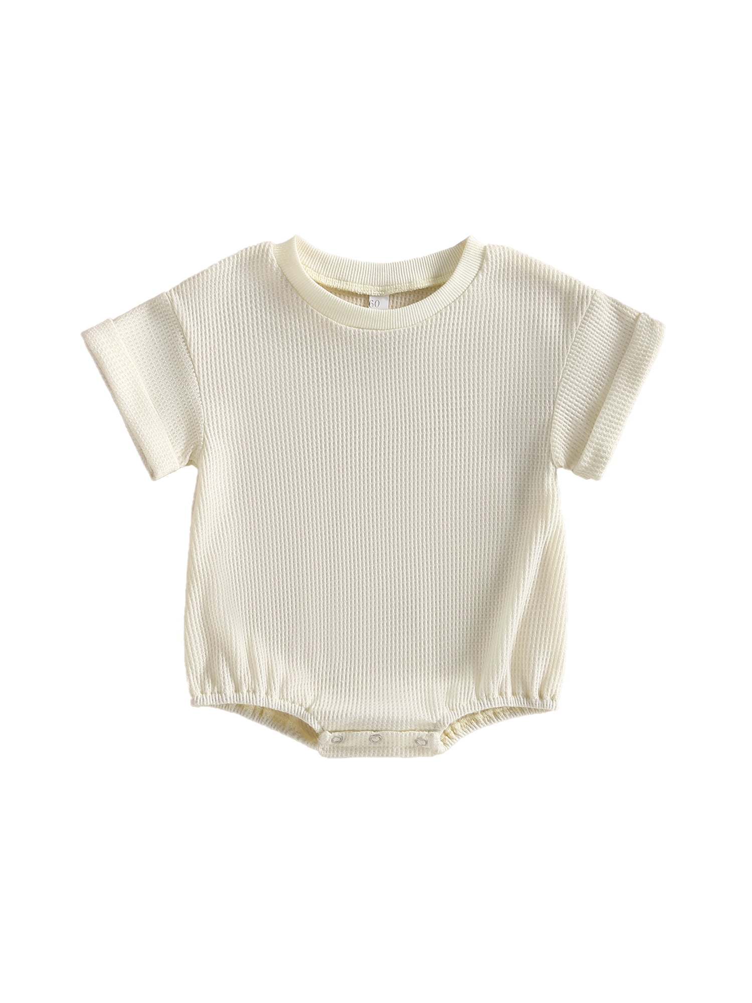 Jxzom Baby Waffle Bubble Romper Infant Boy Girl Solid Oversized Short
