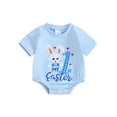 thumbnail image 1 of Jxzom Infant Baby Boy Girl My First Easter Outfit 0 3 6 12 18 Months Bunny Carrot Romper Long Sleeve Crewneck Sweatshirt Bodysuit, 1 of 8