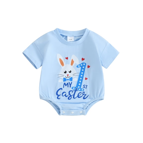 Jxzom Infant Baby Boy Girl My First Easter Outfit 0 3 6 12 18 Months Bunny Carrot Romper Long Sleeve Crewneck Sweatshirt Bodysuit