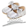 thumbnail image 1 of Jxzom Infant Baby Girls First Walkers Princess Shoes Solid PU Sequins Bow Lace Up Glitter Crib Sole Sneaker, 1 of 7