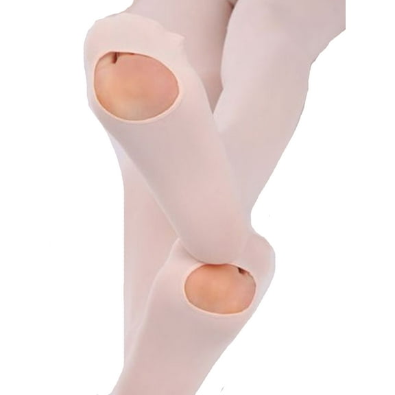 Jxzom Kids Girl Dance Stocking Solid Color Elastic Soft Foot Hollow Ballet Pantyhose S M L