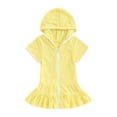 thumbnail image 1 of Jxzom Kids Little Girl Swim Cover Up Dress Toddler Zip-Up Hoodie Beach Pool Bathing Suit Robe Terry Swimsuit Coverup, 1 of 7