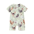 thumbnail image 1 of Jxzom Newborn Baby Boy Girl Farm Outfits 0 3 6 9 12 Months Chicken Print Short Sleeve Jumpsuit Crewneck Romper Bodysuit Summer Clothes, 1 of 8