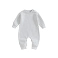 thumbnail image 1 of Jxzom Newborn Baby Boy Girl Fleece Romper Jumpsuit Solid Color Long Sleeve Thick Sweater One Piece  Warm Winter Outfit Clothes, 1 of 8