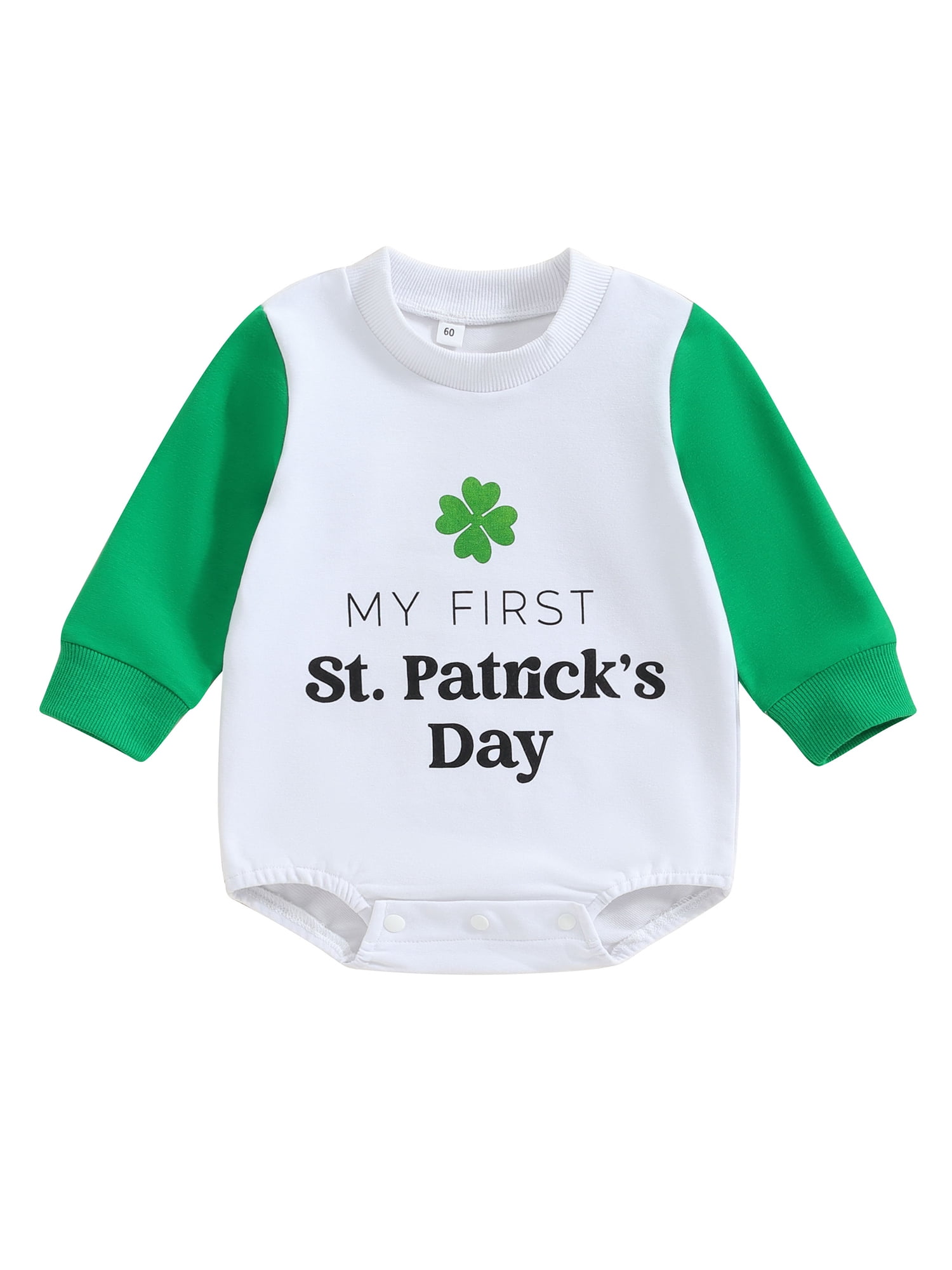 Patrick's Day Baby Bib Green Shamrock Soft Cotton Bib for Newborns & Infants main image 1