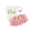 thumbnail image 1 of Jxzom Newborn Baby Girl 1st Birthday Outfit One Ruffle Sleeveless Lace Romper Tutu Dress 3 6 12 18 Months Cake Smash Clothes, 1 of 7