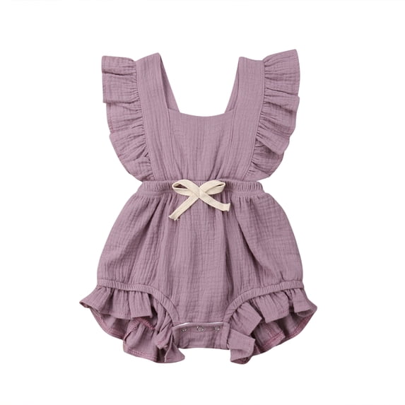 Jxzom Newborn Baby Girl Romper Bodysuits Cotton Flutter Sleeve One-piece Romper Outfits Clothes