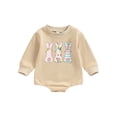 thumbnail image 1 of Jxzom Newborn Infant Baby Boy Girl My First Easter Outfit 6 12 18 24M Bunny Letter Romper Long Sleeve Crewneck Sweatshirt Bodysuit, 1 of 7