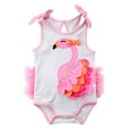 thumbnail image 1 of Jxzom Summer Newborn Toddler Baby Girls Flamingo Strap Bodysuit Jumpsuit Sweet Summer 3D Cute Outfits Clothes, 1 of 7