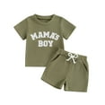 thumbnail image 1 of Jxzom Toddler Baby Boy Clothes Summer Short Sleeve Little Dude Embroidery T-Shirt Tops Shorts Set 6M 12M 18M 2T 3T Waffle Knit Outfit, 1 of 8