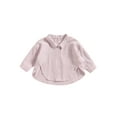 thumbnail image 1 of Jxzom Toddler Baby Girl Boy Button Down Shirt Casual Long Sleeve Oversized Hippie Tops Irregular Hem Cotton Linen Clothes 1-7T, 1 of 7