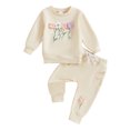 thumbnail image 1 of Jxzom Toddler Baby Girl Clothes 6 12 18 24 Months 2T 3T 4T Fall Winter Outfits Floral Crochet Embroidery Long Sleeve Sweatshirt Tops Pants Set, 1 of 9