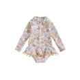 thumbnail image 1 of Jxzom Toddler Baby Girl Rash Guard Swimsuit Rompers 1T 2T 3T 4T 5T 6T Floral Print Zipper Ruffle Tassel One Piece Bathing Suit Swimwear, 1 of 8