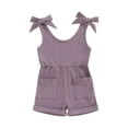 thumbnail image 1 of Jxzom Toddler Baby Girl Sleeveless Jumpsuit Solid Ribbed Knitted Tank Romper Shorts Overalls 6M 12M 18M 2T 3T 4T One-Piece Summer Clothes, 1 of 8