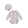 thumbnail image 1 of Jxzom Toddler Baby Girls One Piece Swimsuit Floral Zip Rash Guard Ruffled Swimwear 6M 9M 12M 18M 2T 3T Long Sleeve Bathing Suit, 1 of 8