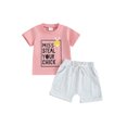 thumbnail image 1 of Jxzom Toddler Baby Gril Easter Outfit 0 6 12 18 Months 2T 3T Mrss Steal Your Eggs Short Sleeve T-Shirt and Shorts Summer Clothes Set, 1 of 7