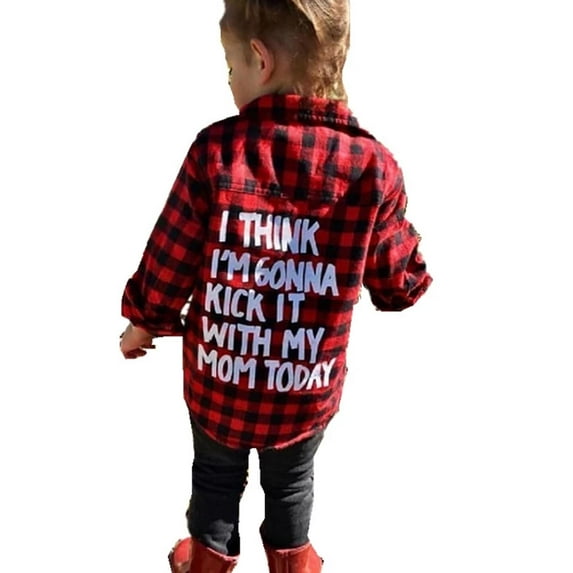 Jxzom Toddler Long Sleeve Shirt Baby Boy Girl Button Down Red Plaid Flannel Shirt 3T