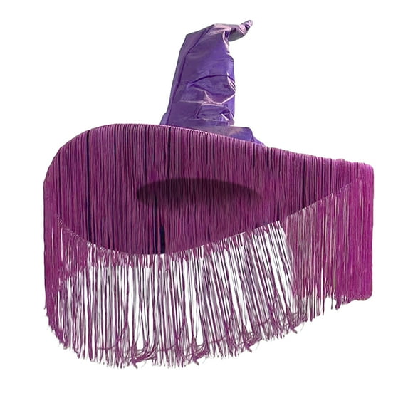 Jxzom Women Halloween Witch Hat Large Ruched Tassel Witch Hat Halloween Costume Dress Up Cosplay Party Props