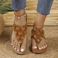 thumbnail image 1 of Jyeity Bedroom Slippers Women Comfy Women Slippers Under 10s Round Toe Floral Fashion Sandals Brown Summer, 1 of 7