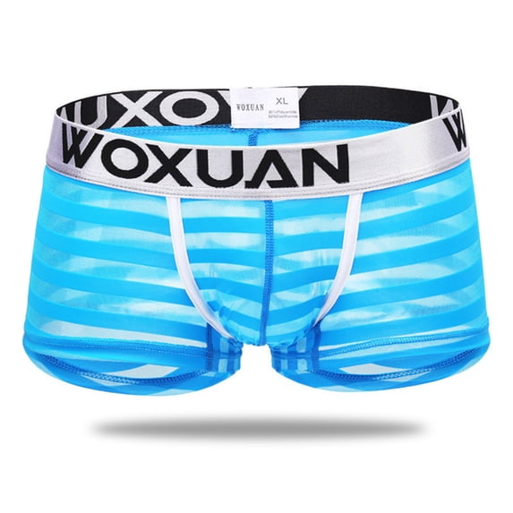 Jyeity Boxers for Men,Mens Boxer Briefs,Boxers,Breathable,Cooling,Solid,Elastic Waist,Polyester,Blue,L