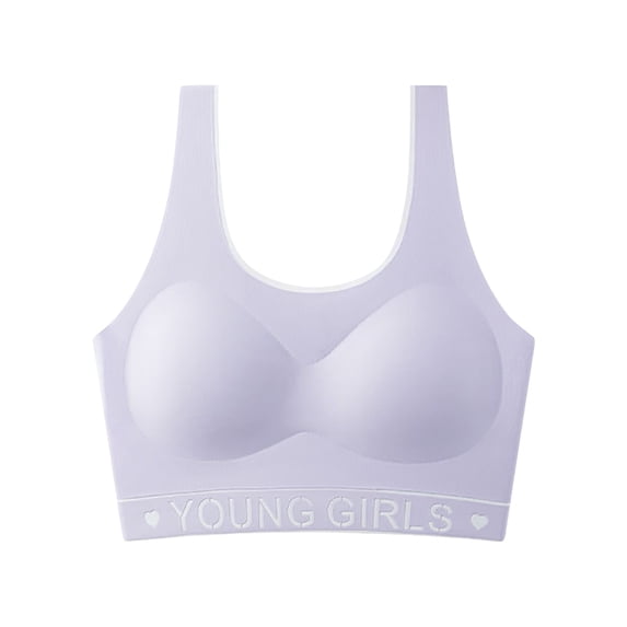 Jyeity Girls Comfortable Seamless Bras Wire-Free Bralette Purple Sizes 12-15