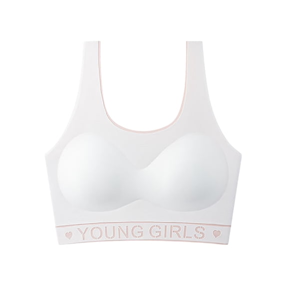 Jyeity Girls Cotton Comfortable Bras Seamless Bralette White Sizes 12-15