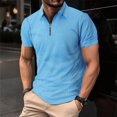 thumbnail image 1 of Jyeity Half-Zip Mens T Shirts Casual Solid Color Breathable Short,Sleeve Collar Shirts Tops Sporty T Shirts, 1 of 7