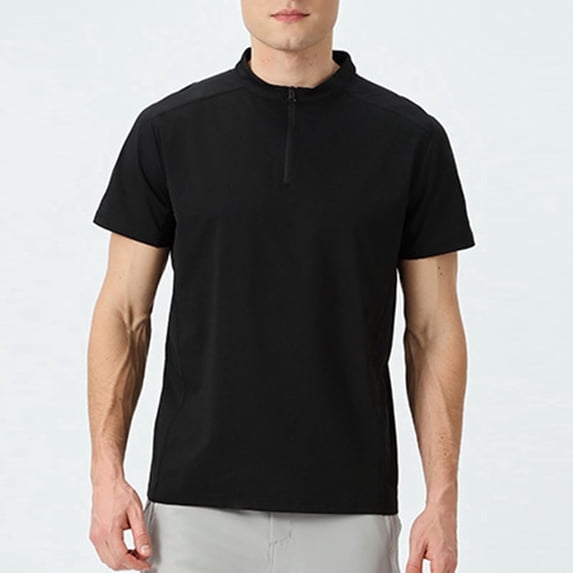 Jyeity Half-Zip Shirts for Men Casual Dry-Fit Breathable Short Sleeve,Crewneck T Shirts Tops Sporty T Shirts