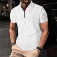 thumbnail image 1 of Jyeity Half-Zip Shirts for Men Casual Solid Color Breathable Short Sleeve,Collar T Shirts Tops Sporty T Shirts, 1 of 8