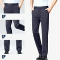 thumbnail image 1 of Jyeity Men Pants Stretchable with Pockets Casual Suit Pants Button Elastic Waist Loose Straight Leg Pants L, 1 of 8