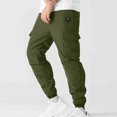thumbnail image 1 of Jyeity Men Pants with Pockets Cargo Pants Zipper High, Waist Cargo Pants Drawstring Cargo Pants, 1 of 8