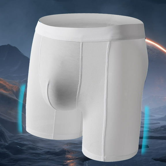 Jyeity Mens Boxer Briefs,Mens Underwear Boxer Briefs,Mens Underwear Boxer Briefs,Antibacterial,Breathable,Solid,Elastic Waist,polyester,White,2XL