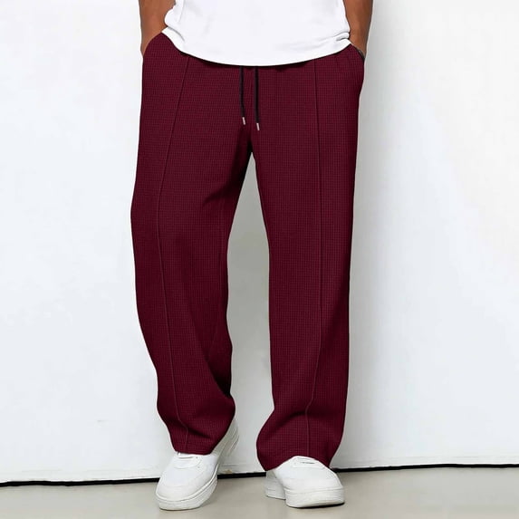 Jyeity Mens Pants Comfortable Loose, Casual High Waist with Pockets Pants