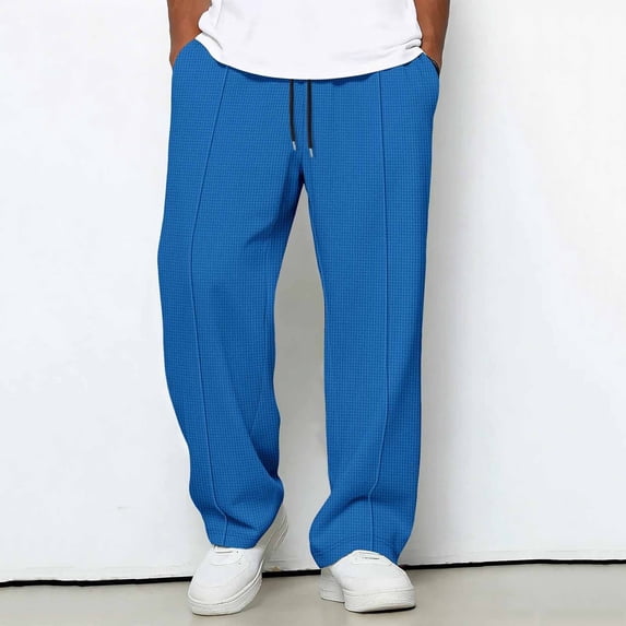 Jyeity Mens Pants with Pockets, Loose High Waist Casual Comfortable Pants