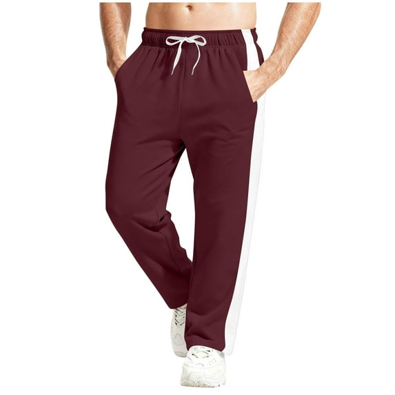 Jyeity Mens Sweat Pants Elastic Waist Loose Straight Leg with Pockets Drawstring Fashion Pants XL