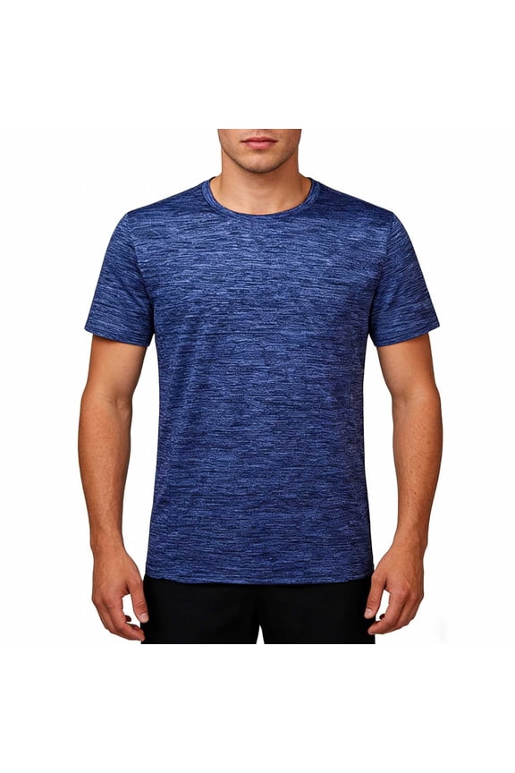 Mens T Shirts Breathable Dry-Fit Solid Color Short Sleeve Crewneck Shirts Tops Sporty T Shirts