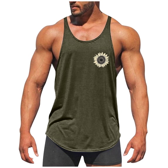 Jyeity Mens Tank Top Cotton Breathable Crew Neck Tank Top, Sporty Gym High Elastic Tank Tops