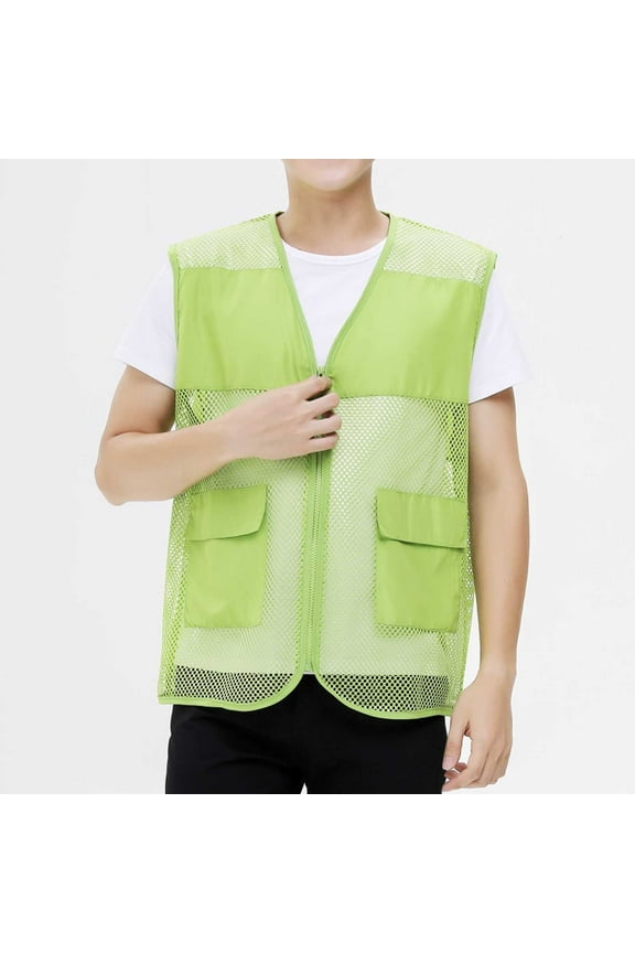 Mens Tank Top Zip Vests Mesh Tank Top Breathable with Pockets V-Neck Casual Tank Tops
