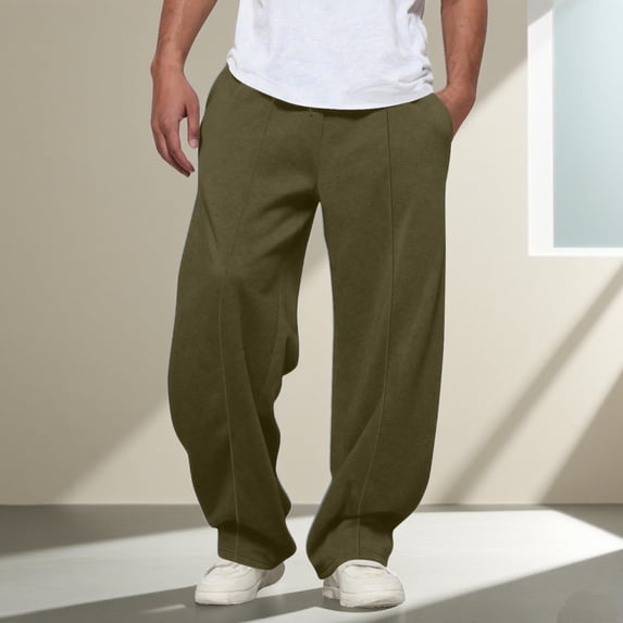 Jyeity Pants for Men Fashion Elastic Waist Cargo Pants Loose with Pockets Drawstring Pants 2XL